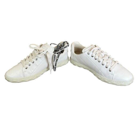 Jimmy Choo Diamond Light Maxi Sneakers Leather White 41.5 - Picture 9 of 13